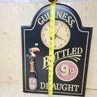 Guinness Bottled 9d Pint Draught Wooden 3d Clock Beer Wall Sign - 13x18  Read 