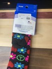  2 Pair  Krazisox Rainbow Heart Peace Flower Athletic Knee High Socks Medium New