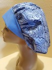Paisley  blue  Women s Bouffant Surgical Scrub Hat cap Handmade