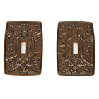 Brass Light Switch Covers Hall   Mack Plates Single Antique Decorative Lot Of 2