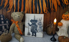 So Cute Steampunk Primitive Vintage Gothic Style Halloween Photo Witch Cat Sign