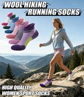 Nocin Color Merino Wool Ankle Medium  Purple pink green grey blue rose Red