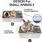 Rabbit Bunny Stainless Steel Litter Box With Raised Grid And Washable Pee Pad