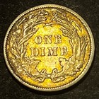 1885 Seated Liberty Silver Dime 10c High Grade Au  unc Original Toned
