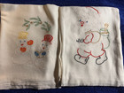 7 Flour Sack - Unbleached Unused-embroidered Holiday Design Dish Towels-36x20in