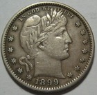  1899 Xf  Barber Quarter  Nice Details  Free Shipping