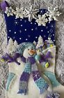 Bucilla Snowman Felt Christmas Stocking Finished