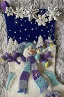 Completed Bucilla Felt    frosty Night     Snowman Christmas Stocking Finished  new 