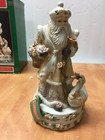 Porcelain Musical Victorian Santa Flowers Swan Father Christmas 11  