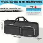 49 Key Keyboard Gig Bag 10mm Padded Case With Straps 4 Pocket Storage