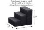 Etna 3-step Pet Steps With Storage Fold Away Pet Stairs For Dogs Cats - Black