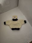 New Thank You Hearts Teddy Bear Sweater Fits 10-12   White dark Blue  Darice 