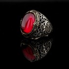 Mens Sterling Silver Garnet Ring Handmade Ivy Engraved Jewelry