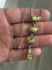 Sterling Silver Native American Sw Palomino Turquoise Lariat Drop Necklace  925