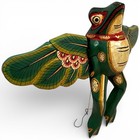 Vtg Balinese Flying Frog Spirit Chaser Wood Hand Carved Folk Art 8 25   x 9   