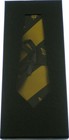 Mason Striped Mens Neck Tie  black gold 