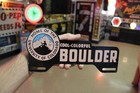 Rare 1950s Boulder University Of Colorado  Painted Metal Topper Sign Rocky Gun