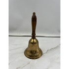 Vintage Brass Captains Bell Hand Bell With Wood Handle Nautical Maritime Decor