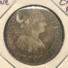 Guatemala 1797-ng 2 Reales Colonial Silver Coin   Carlos Crudely Holed Long Ago