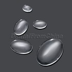 Transparent Clear Oval Glass Cabochon Dome Flat Back Crystal Magnify Base Cover