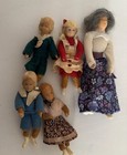 Vintage 1 12 Dollhouse Miniature Cloth Dolls Family Lot Artisan Handcrafted 5 Pc