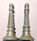 Pair Of  Large Heavy Brass Antique Finials 6 1 2  High