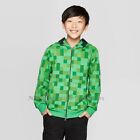 Minecraft Creeper Hoodie Jacket Size 4-16 Boy Costume Mask Zip Kid Christmas Nwt