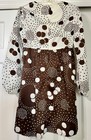 Vintage 1970s Women   s Gay Gibson Brown   Ivory Polka Dot Print Dress
