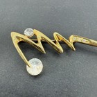 Vintage Art Deco Swirl Rhinestones Brooch Pin Lapel