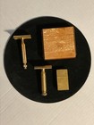1930 s Milady Gold Gillette Safety Razor Set W celluloid Compact W extra Razor
