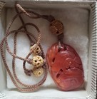 Antique  Carved  Pendant With Carved Beads  Necklace 23 