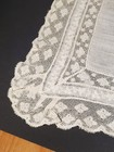 Antique Lace  Handmade Victorian French Wedding Handkerchief Chantilly Style
