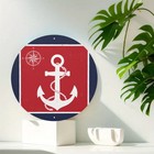 Nautical Anchor Metal Sign With Compass Design    Indoor Outdoor Wea  8x8 Inch