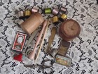 Antique Victorian Velvet Sewing Box With Accessories   Mirror  Very Pretty