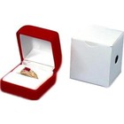 6 Ring Boxes Red Flocked Showcase Jewelry Gift Display
