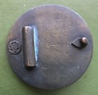 Vtg Brass Metal Belt Buckle 2 5 8  Circle Woman s Goddess Face Flowers Art Deco