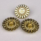 Chanel Flower Buttons White With Gold Cc Logo   Pearls 20mm 10pcs Rare 