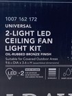 Hampton Bay 1007162172 2-light Oil Rubbed Bronze Ceiling Fan Moon Led Light Kit