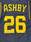 Aaron Ashby Signed Custom Replica Brewers Navy Jersey Auto - Bas
