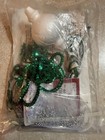 Vtg Herrschner s Green Beaded   Sequined Christmas Ornament Kit  51-2736