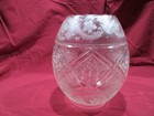 Antique Gwtw Cut And Etched Crystal Lamp Shade   Globe