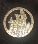 Portrait Brooch Silver Butcher Blacksmith Potter Colonial Antique Pin Ooak