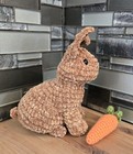 Crochet Bunny 8  Tall   Mini Carrot 4 5  Handmade Amigurumi Gift Easter Spring