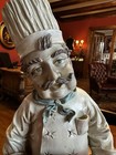 French Italian Chef Figure Statue Bon Appetite Chalk Message Board 16    