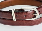 Genuine Calfskin Sz 42 Pat Areias  925 Sterling Silver Ranger Belt Buckle
