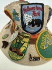 Vintage Bucke Hat With Souvenir Patches Pins Yellowstone Park Skiing Lake Mohonk