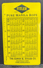 Philadelphia Edwin H  Fitler Cordage Works Plastic 1937 Pocket Calendar