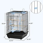 23 h Parrot Bird Cage Open Play Top Cockatiels Playpen Feeding Bowl Perch Steel