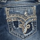 Rock Revival Betty Womens Jeans Embellished Thick Stitch Whiskering Sz- 30  5195