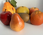 Lot - 7 Artificial Faux Fruit Pear Apples Oranges  Home Decor Prop Staging